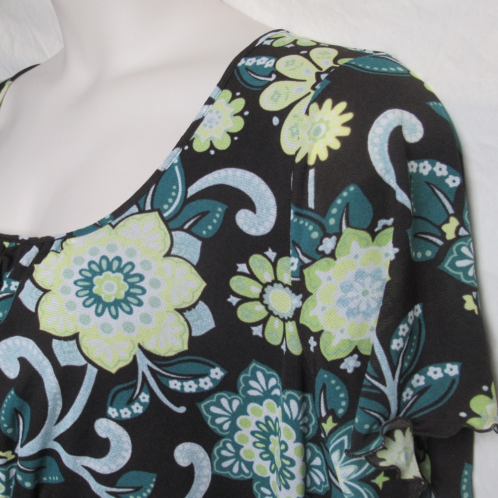 INC - Brown Baby Doll Flower Top (3X)